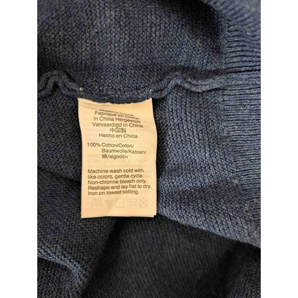 J.crew mens large sweater blue longsleeve pullover cotton classic 4 season